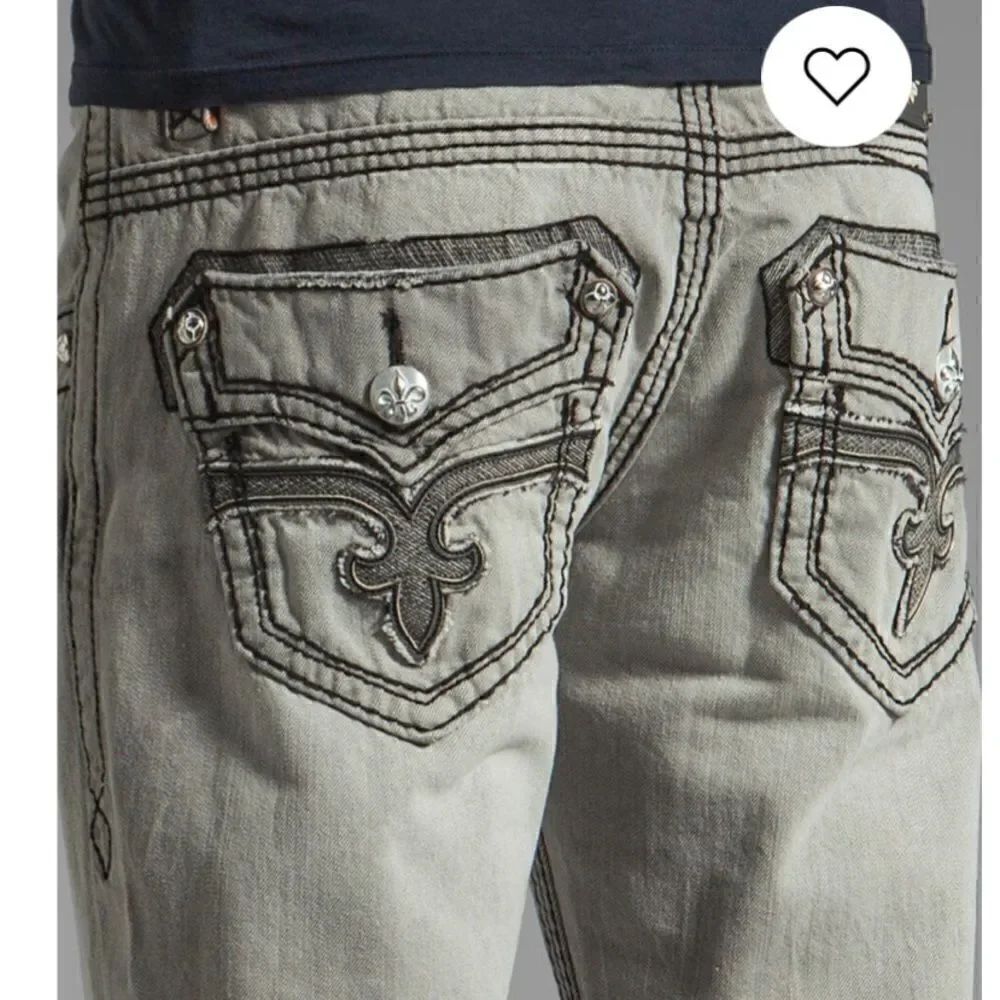 Rock Revival Mens Dan Straight Leg Jeans 40 X 32